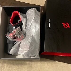 Peloton Men's Black and Red Cycling Shoes